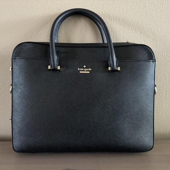 kate spade Handbags - Like New Kate Spade Black Leather Lap Top Bag Shoulder Bag Purse